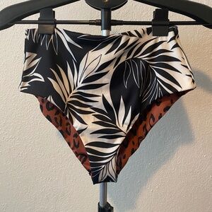 NWT - Spotted In Paradise Hi Retro Reversible High Leg Bikini Bottoms for Women
